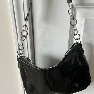 H&M vinyl black purse